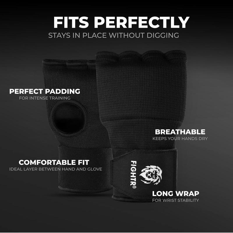 FIGHTR ® Premium Gel Inner Gloves - Quick Wrapping & More Stability | Gel Hand Wraps for Boxing, MMA, Muay Thai, & Martial Arts | with Long Wrist Wrap - Image 4